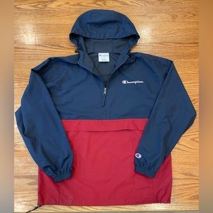 Champion Windbreaker - Navy/Red, Size M